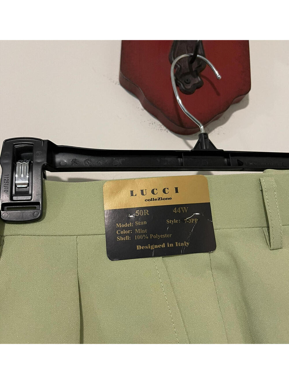 Lucci Men Green 4Pc Pant Suit- Blazer/Vest Size 50L & Pants Size 44x30 NWT MZZ1R - Picture 7 of 10